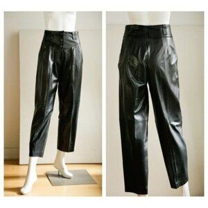 Vintage Erez High Waist Black Buttery Soft Leather Relaxed Fit  Pants 8